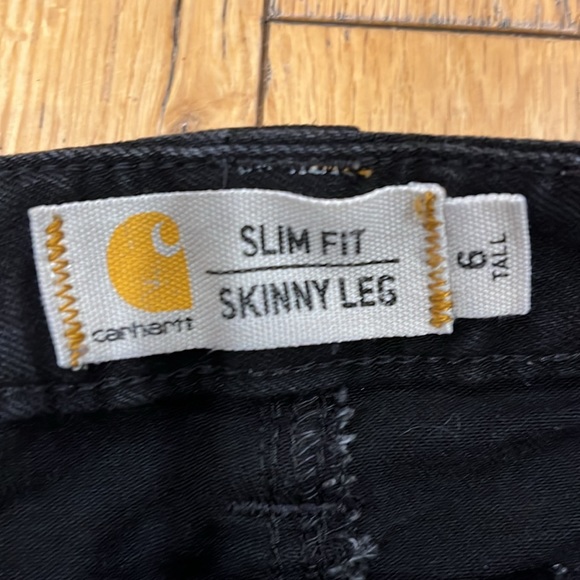 CARHARTT Slim Fit Skinny Leg black jeans. Size 6 Tall. EUC. - Picture 8 of 15